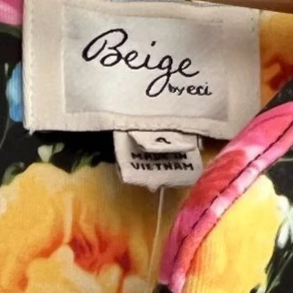 Beige By ECI Black Floral Scuba Lined Sheath Dress - Picture 15 of 16